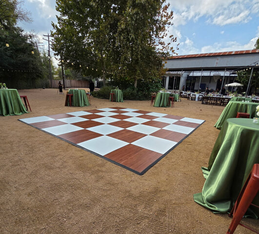 12x15 Dance Floor Rental - Dark Maple And White