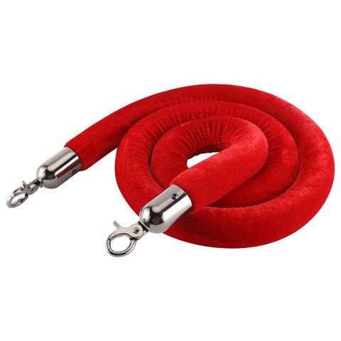 Red Velvet Rope with Chrome Ends Red Velvet Rope with Chrome Ends